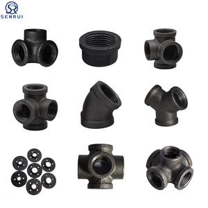 Raccord de tuyauterie en fonte malléable noir, coude galvanisé BSPT NPT, raccord en T égal fileté galvanisé, raccords de tuyauterie en fonte ductile - Product Image 2