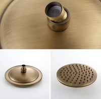 Accessoires de robinet de salle de bain en bronze massif moderne de luxe ensemble de pommeau de douche à effet pluie mural système de douche en laiton pour salle de douche