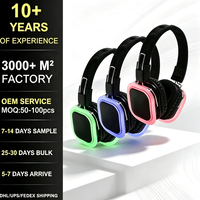 Casque de disco silencieux en gros avec contrôle à distance, casque de fête silencieuse, écouteurs stéréo de disco silencieux et émetteur