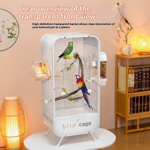 Vente en gros de <span class=keywords><strong>cage</strong></span> à oiseaux en acrylique panoramique transparente et solide villa ornementale anti-éclaboussures <span class=keywords><strong>cage</strong></span> de présentation à domicile pour oiseaux en métal - Product Image 4