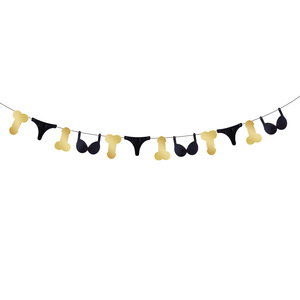 زينة حائط للحفلات لحفلات العزاب، أزياء تنكرية مخصصة بريق القضيب والقلب ملابس داخلية للصدر رايات للحفلات - Product Image 5