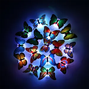 home wall decor stickers self adhesive night light 3d led butterfly