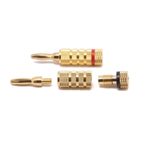 Connecteur banane 4mm plaqué or 24K Fiche banane à vis avec prise audio Haut-parleur Fiche banane