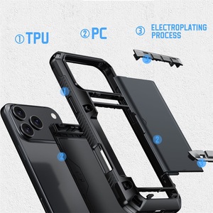 Pour <span class=keywords><strong>iPhone</strong></span> 17 Pro Max Armure Cas Antichoc <span class=keywords><strong>Tough</strong></span> Impact Robuste Cas Portefeuille Porte-Carte Couverture de Téléphone pour <span class=keywords><strong>iPhone</strong></span> 15 16 17 Pro Max - Product Image 4