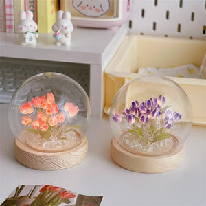 Lámpara de <span class=keywords><strong>mesa</strong></span> de flor de tulipán 1/3/5/10 ramas tulipanes lámpara de escritorio LED pequeña Luz de noche para regalo de fiesta decoración de cabecera de dormitorio - Product Image 2