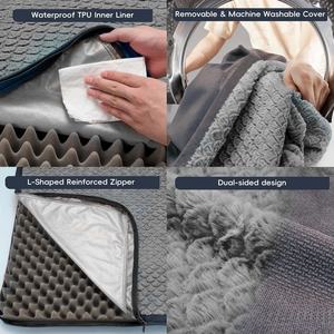 Cama ortopédica impermeable Reversible de tamaño XL gris oscuro, caja de espuma para huevos sólida de lujo, funda lavable ecológica para perros - Product Image 5