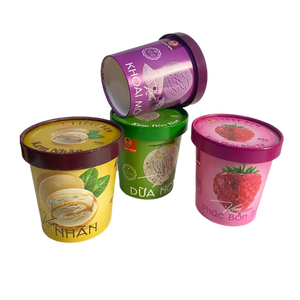 Waterproof and Oil-Proof Food-Grade Material <b>Disposable</b> Ice Cream <b>Cups</b> Wholesale Kraft Paper Ice Cream Bowls - Product Image 1