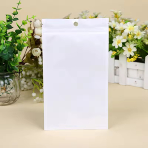 Stock Cable Clear Plastic Packaging Bag Fosco Transparente Impermeável com White Pearl Filme Ziplock para Fones De Ouvido e Jóias - Product Image 5