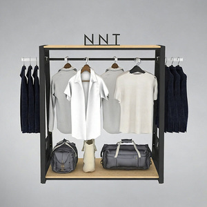 Attraente Appendiabiti a 2 Vie con Ruote per Negozi al Dettaglio - Product Image 4