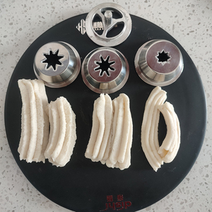 4/6 pièces <span class=keywords><strong>espagnol</strong></span> Churro Maker saucisse Stuffer pièces de fixation moules en acier inoxydable pièces de rechange pour Churro Machine - Product Image 5