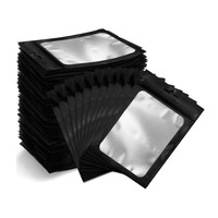 Emballage de stockage des aliments Sac de scellage refermable Mylar Ziplock Holographique Mylar Sac fermeture éclair Sac Ziplock Plastique Noir mat