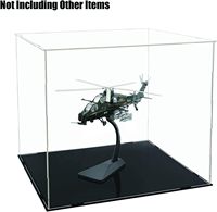 Vitrine en acrylique transparente, boîte anti-poussière avec base noire pour modèles Lego et jouets de collection