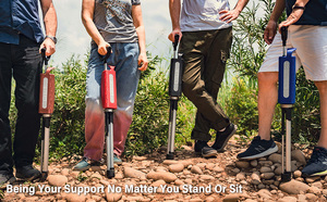 TA-da เก้าอี้ชุด2, 92ซม. อลูมิเนียมแบบพกพาสีน้ำตาลไม้ค้ำสำหรับเดิน - Product Image 3