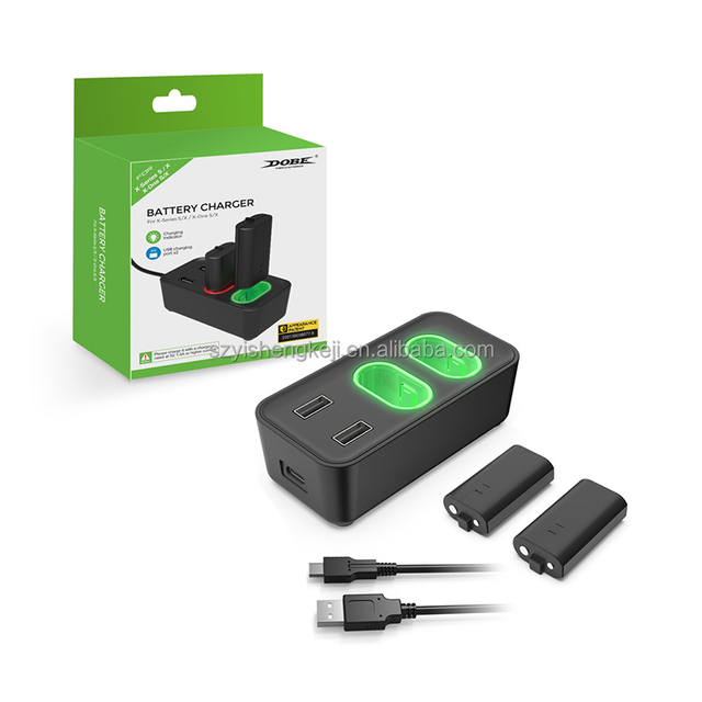 TYX-0665 800mah Dual Battery Charging Dock for Xbox One S X XSS XSX Game Controller Double Charger Station Gaming Accessories