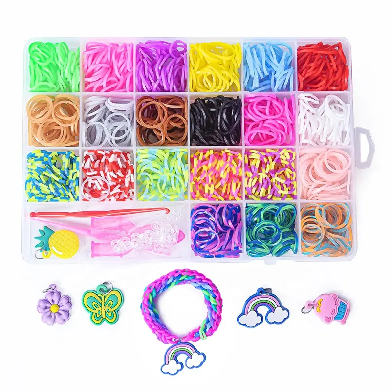 Colorful Rubber Bands Refill Kits For Kids Girls Boys DY,Bracelet Making Kit Rainbow Rubber Bands