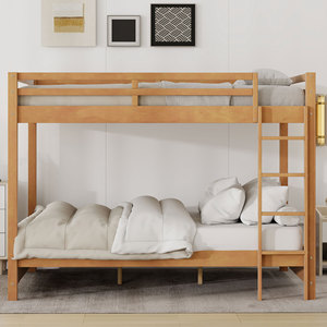 เตียงสองชั้นไม้สน ไม้เนื้อแข็ง ขนาดใหญ่ ทนทาน สำหรับห้องนอนหอพัก - Product Image 2