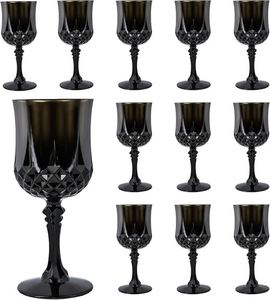 7OZ Purple Wine Plastic <b>Glasses</b>, Drinking Champagne <b>Glasses</b> Flutes <b>Crystal</b> Vintage Water Unbreakable Goblets for Wedding - Product Image 4