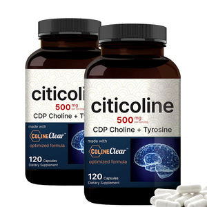 Cápsulas de Citicolina <span class=keywords><strong>CDP</strong></span> de 500 mg, Suplemento Nootrópico para Mejorar la Función Cognitiva y la Memoria en Adultos, OEM - Product Image 3