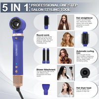 Outil de coiffure personnalisé Multiple Pro 5-en-1 Sèche-cheveux à moteur sans balais de 1300W avec buse infrarouge ionique pour salon