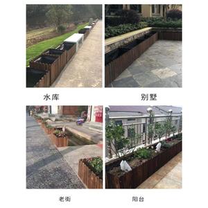 Jardinière carrée rustique en bois carbonisé, sur pied, durable, pour plantes potagères et succulentes - Product Image 3