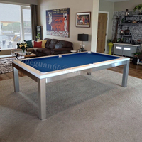 Table de billard convertible de qualité tournoi en acier inoxydable de 8 pieds avec conversion en table à manger pour un usage domestique
