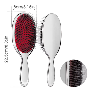 <span class=keywords><strong>Brosse</strong></span> démêlante en poils de sanglier et bambou avec coussin d'air massant pour cheveux secs et humides, pour femmes et hommes, motif léopard et vache - Product Image 6