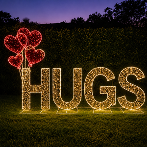 Luci a LED a forma di cuore con ali e lucchetto, con telaio in metallo, certificazione CE RoHS IP65, per decorazioni nuziali e San Valentino - Product Image 2