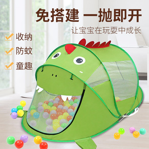 Carpa de juegos de dinosaurios para niños, casa de juguete desplegable para interiores y exteriores, de 2 a 4 años, unisex, de tela suave. - Product Image 1