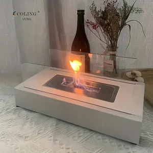 COLG612 -1 interior de mesa pequeña lámpara de alcohol estufa de calefacción portátil etanol chimenea de fuego real