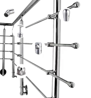 Support de barre transversale arrondie en acier inoxydable TOPTION pour usage hôtelier avec finition satinée/polie miroir