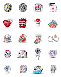 Nuevo Colgante de Corazón con Cuentas de Zirconia y Diseño de Zorro Lunar del Principito de los Cuentos de Hadas, Accesorio de Joyería DIY para Mujer, Chapado en Oro sobre Plata - Product Image 2