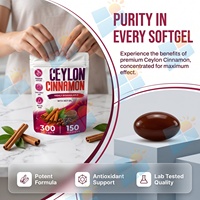 OEM ODM Ceylon Cinnamon Softgels 1200mg dengan Minyak MCT 300 Kapsul Label Pribadi Ekstrak Kulit Kayu Manis Formula Suplemen Harian