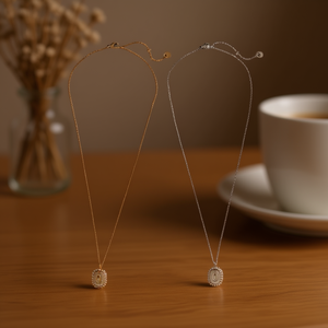 Collana con Ciondolo a Z in Oro, Argento, Acciaio, Cristallo e Strass, Minimalista per Uso Quotidiano 45471 - Product Image 3