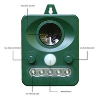 Répulsif à ultrasons solaire extérieur pour animaux, lumière clignotante, dissuasion des oiseaux et des animaux domestiques (chats/chiens), flash infrarouge, modèle RC-512, en boîte
