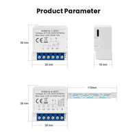 Module d'interrupteur intelligent Wi-Fi Tuya 10A Mini, contrôle vocal, contrôleur d'éclairage domestique, module intelligent Avatto, couleur bleue