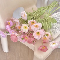 Décoration de scène de mariage, décoration intérieure, fleurs de pavot artificielles en plastique faites à la main, modernes, écologiques, pour la fête des mères, le Nouvel An