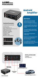 OEM 4 canales 80W X 4 amplificador de potencia de audio digital clase A/B para sistema de audio de coche Android - Product Image 6