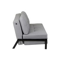 Sofá cama plegable de tela gris con patas de Metal, sofá cama extraíble para sala de estar, precio barato