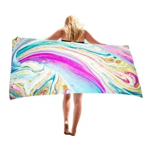 Custom Microfiber Oversize Beach Towel Rapidly Soak Up Sweat And Moisture Waffle Weave Beach Towel