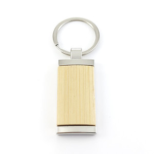 Biểu tượng tùy chỉnh khắc tên là khuyến mại khoảng trống móc chìa khóa nhà Keyring gỗ tre Laser lưu niệm thủ công kim loại móc chìa khóa - Product Image 5