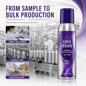 OEM ODM No Bleach Instant UV Neon Texturizing <strong>Hair</strong> Color <strong>Spray</strong> Blue <strong>Purple</strong> Red Supplier Temporary <strong>Hair</strong> Color <strong>Spray</strong> - Product Image 4