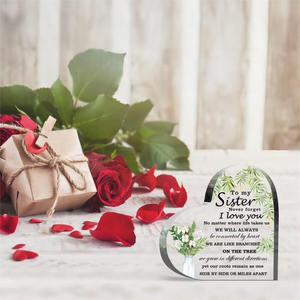 Venta caliente Diytree marca acrílico en forma de corazón recuerdo <span class=keywords><strong>hermana</strong></span> a <span class=keywords><strong>hermana</strong></span> regalo de <span class=keywords><strong>cumpleaños</strong></span> - Product Image 5