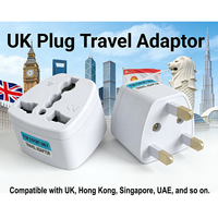 Adaptor Colokan Standar Inggris, Konverter Daya, Adaptor Stopkontak Perjalanan, Soket Universal Inggris, Soket Dinding Tembaga, Konversi untuk Wisata
