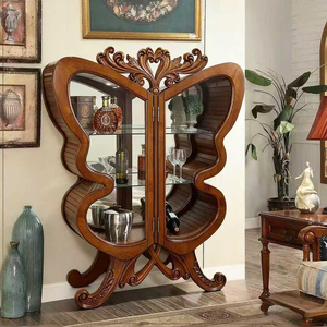 Mobile Porta Vini in Stile Americano, Vetrina Vintage per Ristorante, Mobile Porta Vini in Legno Massello e Vetro in Stile Europeo per Uso Domestico - Product Image 4