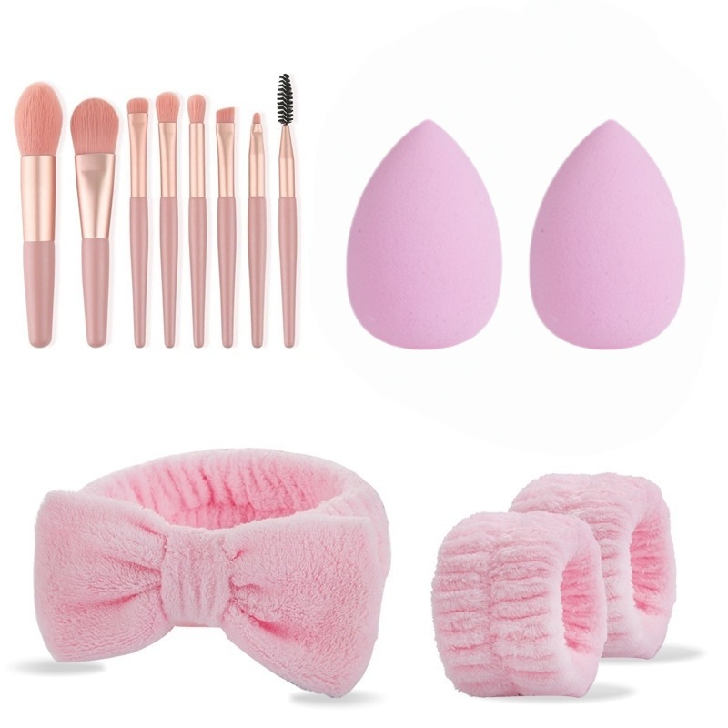 Ensemble d'éponges de maquillage rose-13 pièces-sac opp