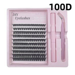 Kit <span class=keywords><strong>de</strong></span> Pestañas Postizas en Racimo DIY al por Mayor 30D 4D 50D 60D 80D 100D 9-16MM Volumen Esponjoso con Pinza para Pestañas y Pegamento para Pestañas - Product Image 5