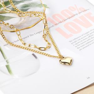 Collar Corto de Moda en Acero Inoxidable Chapado en Oro con Doble Capa en Forma de Diamante, Gargantillas de Joyería para Mujer - Product Image 6