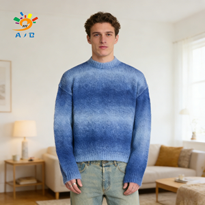 Maglione Invernale da Uomo AJB in Mohair di Alta Qualità, Traspirante, Antirughe, Antirestringimento, Comodo e Ampio, a Righe, Lavorato a <span class=keywords><strong>Maglia</strong></span> - Product Image 3