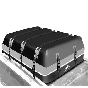 Sac de toit souple imperméable 600D PVC universel pour SUV 400L-500L verrouillable avec bandes réfléchissantes - Product Image 1