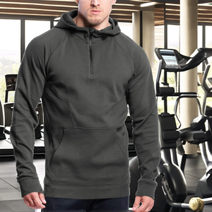 Sudadera Deportiva de Forro Polar para Hombre, Primavera/Verano, Cuello Alto con Media Cremallera, Manga Larga, con Bolsillos, de Alta Calidad - Product Image 2
